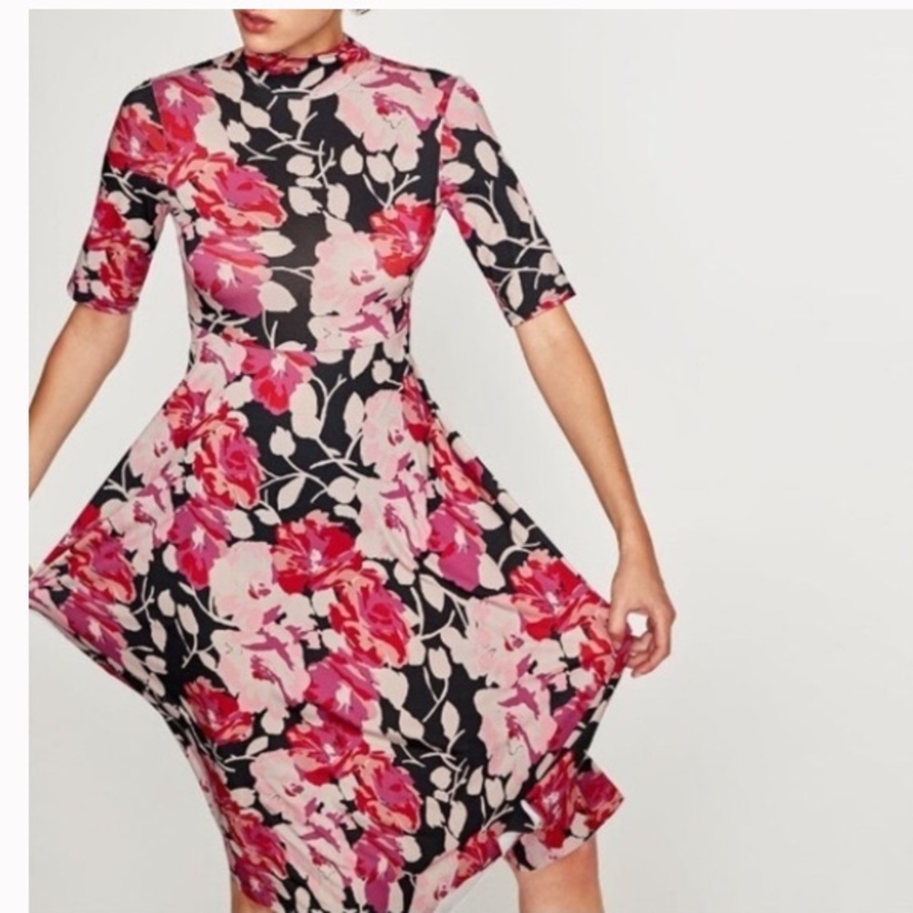 Zara tie neck dress